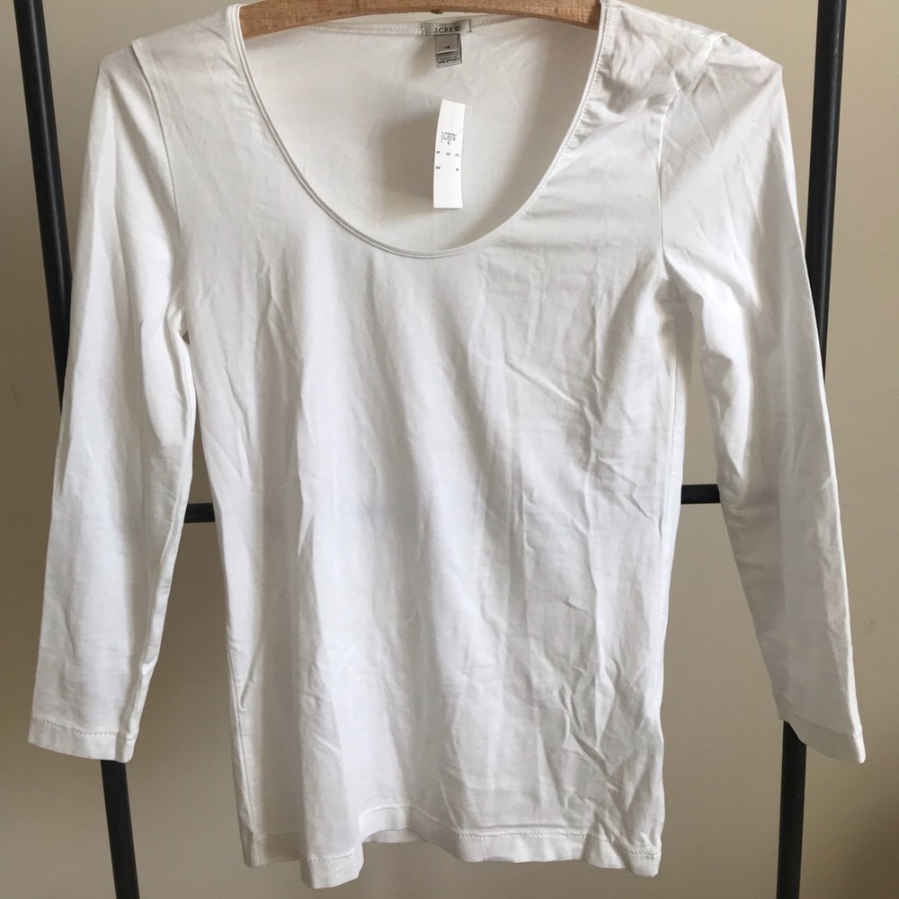 J Crew White Cotton T-shirt Size XS